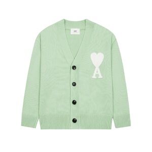 Ami Mint Cardigan with Ivory Heart